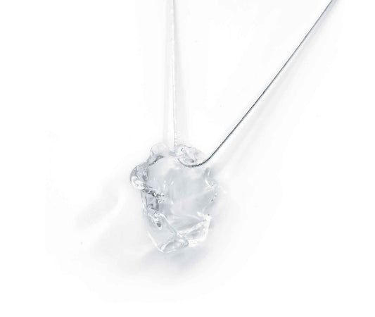 Liquen Transparente – Statement Kette aus Glas und Silber