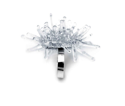 Eugenia – Statement Ring aus Glas & Silber
