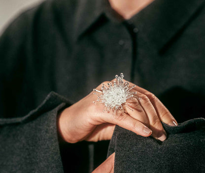 Eugenia – Statement Ring aus Glas & Silber
